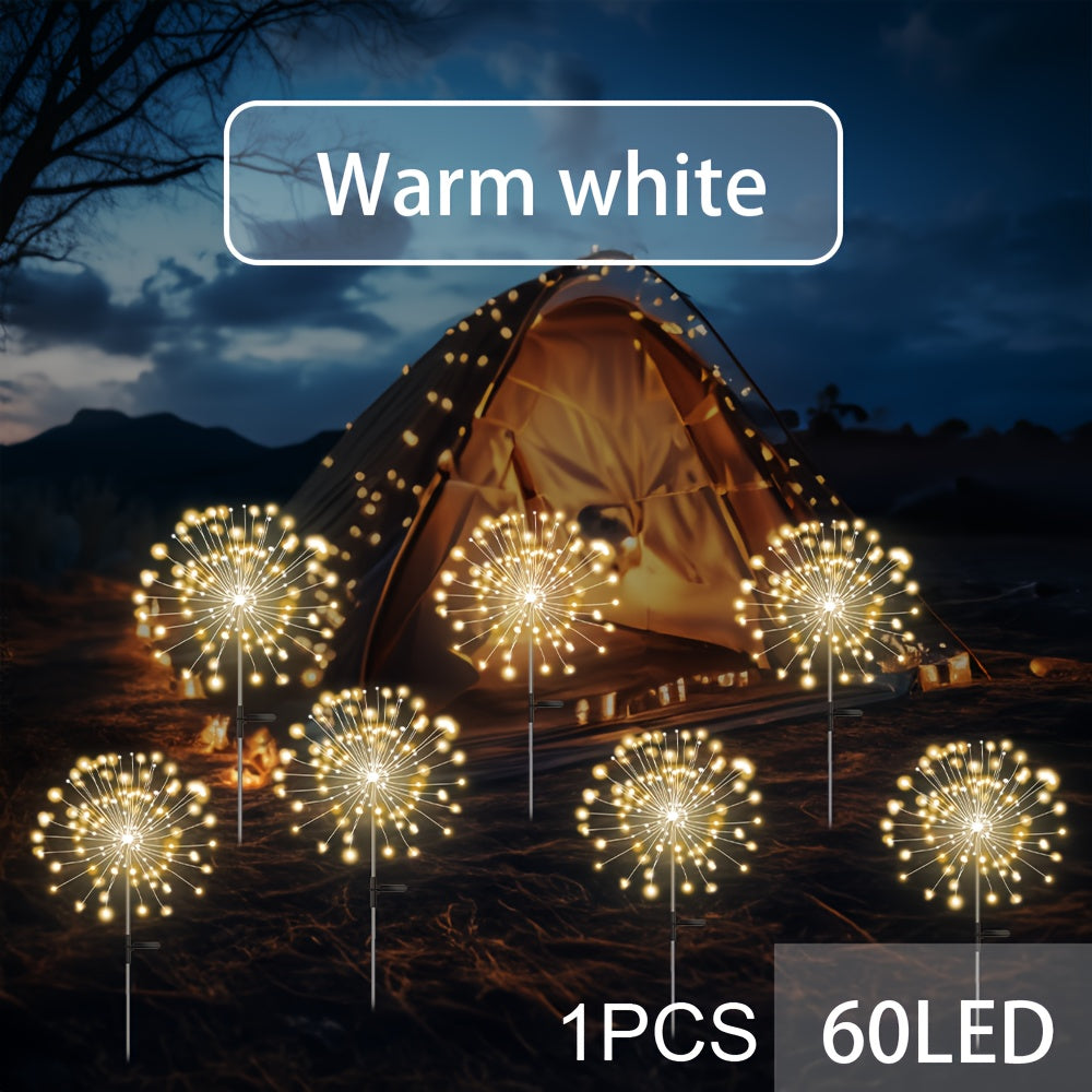 8 lighting modes outdoor solar LED smart lights, solar festival scenery decoration lights, DIY various shapes of courtyard garden paths, courtyard villas outdoor lighting decoration fireworks lights