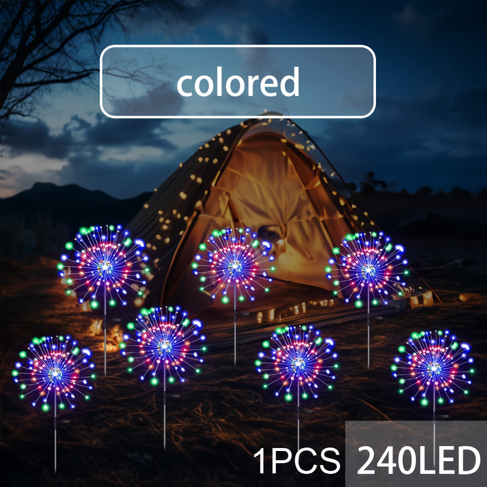 8 lighting modes outdoor solar LED smart lights, solar festival scenery decoration lights, DIY various shapes of courtyard garden paths, courtyard villas outdoor lighting decoration fireworks lights
