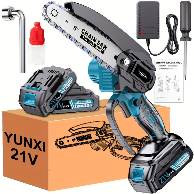 2025 New Mini Chainsaw Wireless - Lightweight Handheld Electric Chainsaw with Safety Lock, Splash Guard & Rechargeable Battery, Portable Tree Cutting Machine for Branch Trimming, Maintenance, & Use Suitable for Tree Cutting,,