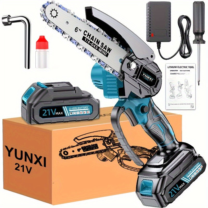 2025 New Mini Chainsaw Wireless - Lightweight Handheld Electric Chainsaw with Safety Lock, Splash Guard & Rechargeable Battery, Portable Tree Cutting Machine for Branch Trimming, Maintenance, & Use Suitable for Tree Cutting,,