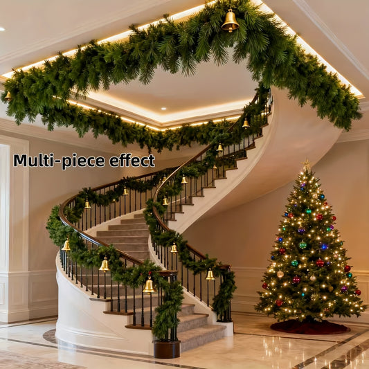 2pcs 71-Inch Extra Long Large Realistic Artificial Fir Wreath with Pine Branches and Leaves - Heavy-Duty Plastic Greenery, Suitable for Outdoor Christmas Trees
