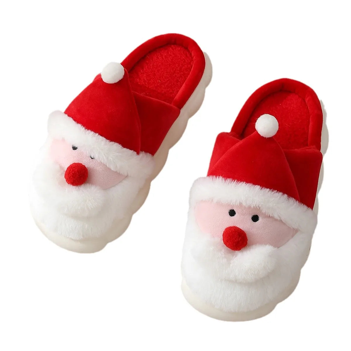 Christmas Shoes Indoor Autumn Winter Cotton for Slippers for Men and Women Warm Santa Claus Design by Maomao for Home Use