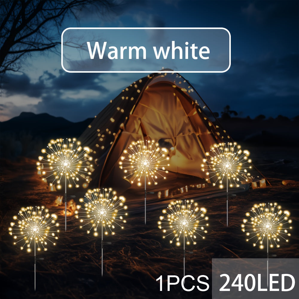 8 lighting modes outdoor solar LED smart lights, solar festival scenery decoration lights, DIY various shapes of courtyard garden paths, courtyard villas outdoor lighting decoration fireworks lights