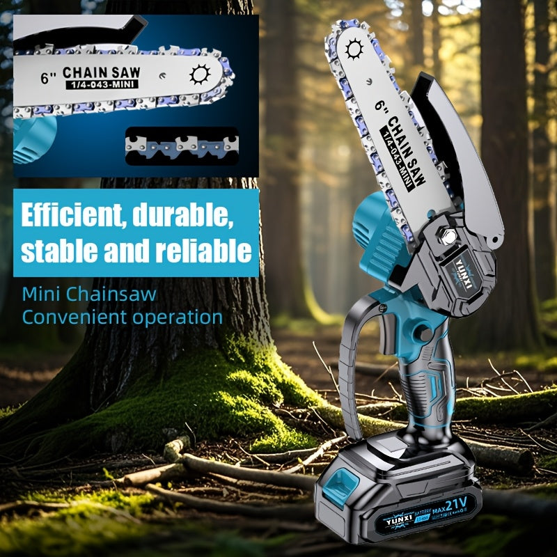 2025 New Mini Chainsaw Wireless - Lightweight Handheld Electric Chainsaw with Safety Lock, Splash Guard & Rechargeable Battery, Portable Tree Cutting Machine for Branch Trimming, Maintenance, & Use Suitable for Tree Cutting,,