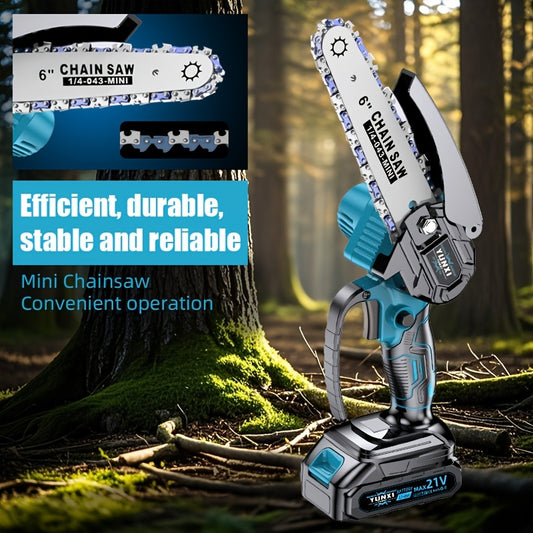 2025 New Mini Chainsaw Wireless - Lightweight Handheld Electric Chainsaw with Safety Lock, Splash Guard & Rechargeable Battery, Portable Tree Cutting Machine for Branch Trimming, Maintenance, & Use Suitable for Tree Cutting,,
