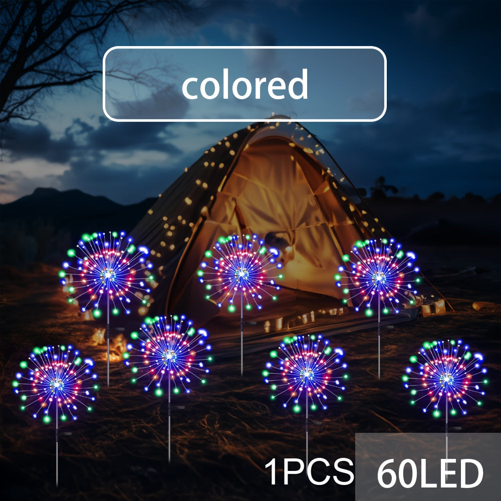 8 lighting modes outdoor solar LED smart lights, solar festival scenery decoration lights, DIY various shapes of courtyard garden paths, courtyard villas outdoor lighting decoration fireworks lights
